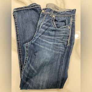 Buckle Black Jeans Mens 36x42 Fit No 9 BootlegEmbroidered Pockets